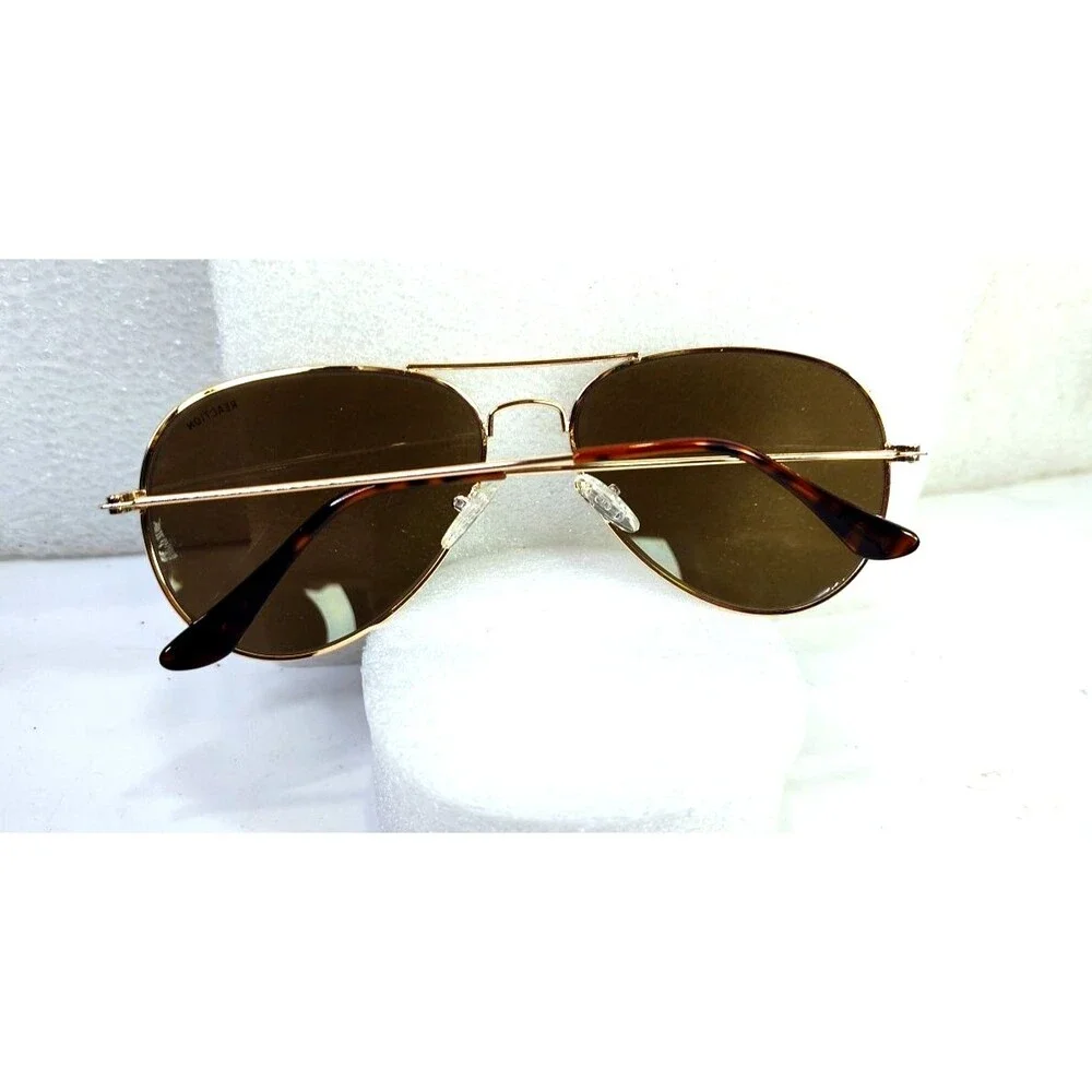 Kenneth Cole Reaction KC1288  Mens Aviator Sunglasses Gold Metal 52-17-140 VGC